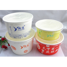 Customized Printing PE Coated Disposable Paper Soup Bowls with Lids